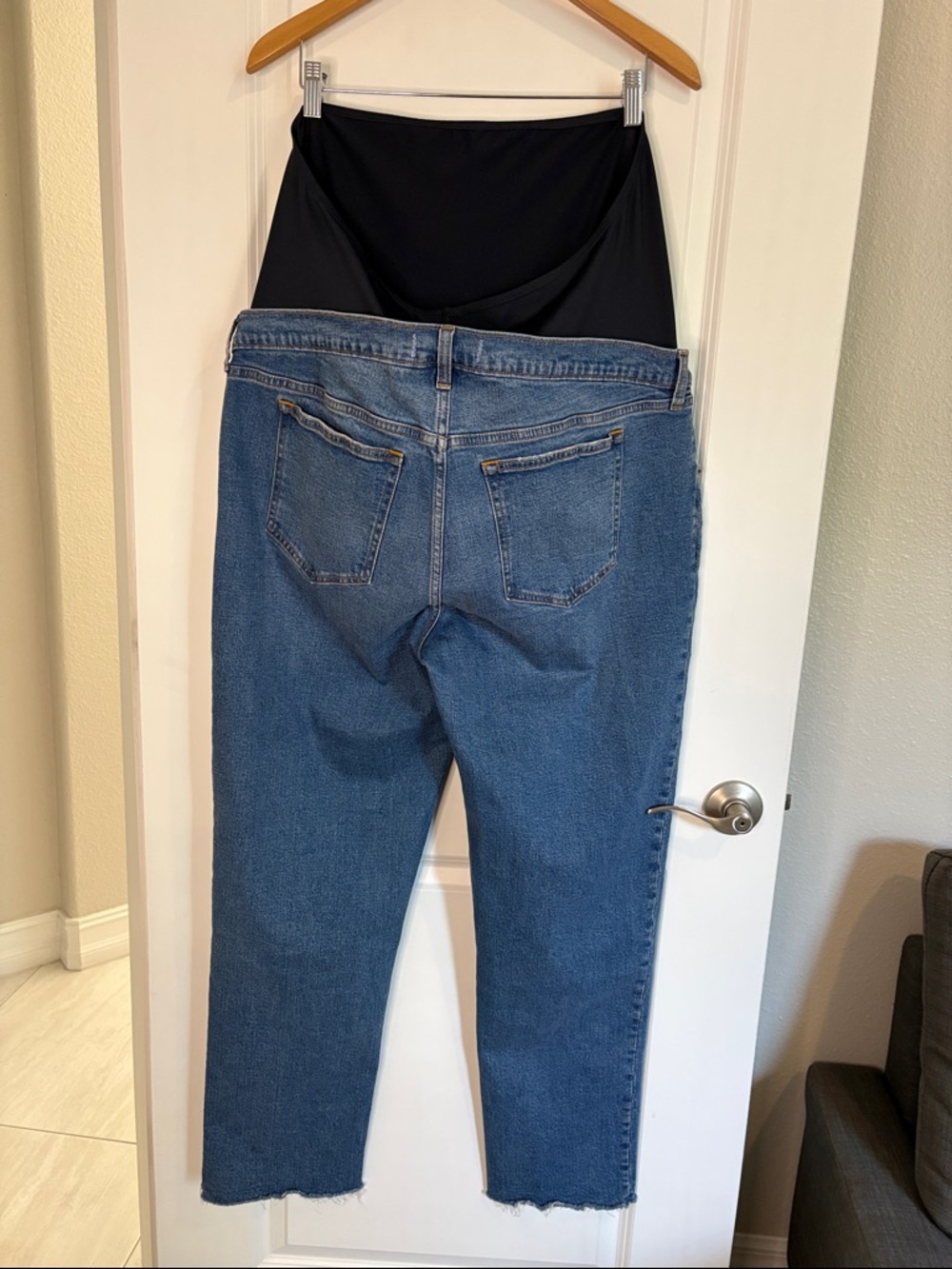 Abercrombie and Fitch The 90s Straight Maternity Jeans Blue Size 34/18 Long - Picture 7 of 14